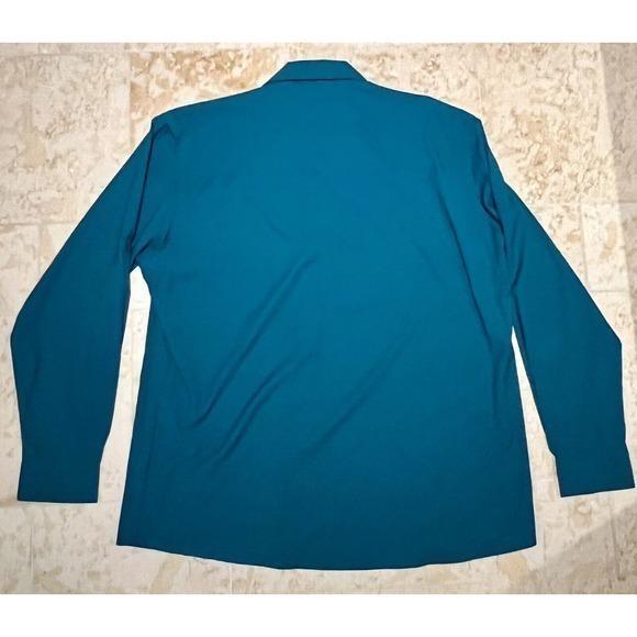 Pacific Trail Men’s Long Sleeve Woven Button-Up‎ Shirt XL Turquoise Teal EUC - Picture 2 of 9